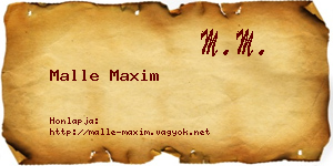 Malle Maxim névjegykártya